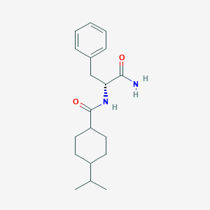 molecular formula C19H28N2O2 B041732 [1(R)-trans]-alpha-[[[4-(1-Methylethyl)cyclohexyl]carbonyl]amino]benzenepropanamide CAS No. 120927-39-1
