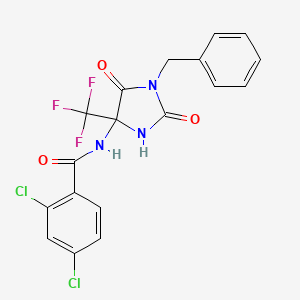molecular formula C18H12Cl2F3N3O3 B4173216 N-[1-benzyl-2,5-dioxo-4-(trifluoromethyl)imidazolidin-4-yl]-2,4-dichlorobenzamide 