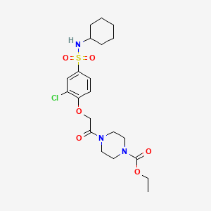 molecular formula C21H30ClN3O6S B4173237 Ethyl 4-[2-[2-chloro-4-(cyclohexylsulfamoyl)phenoxy]acetyl]piperazine-1-carboxylate 