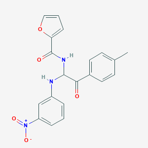 molecular formula C20H17N3O5 B417325 N-[2-(4-Methylphenyl)-1-[(3-nitrophenyl)amino]-2-oxoethyl]-2-furancarboxamide CAS No. 335421-05-1