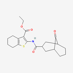 molecular formula C21H27NO4S B4173257 Ethyl 2-[(9-oxobicyclo[3.3.1]nonane-3-carbonyl)amino]-4,5,6,7-tetrahydro-1-benzothiophene-3-carboxylate 
