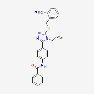 molecular formula C26H21N5OS B4173261 N-[4-[5-[(2-cyanophenyl)methylsulfanyl]-4-prop-2-enyl-1,2,4-triazol-3-yl]phenyl]benzamide 