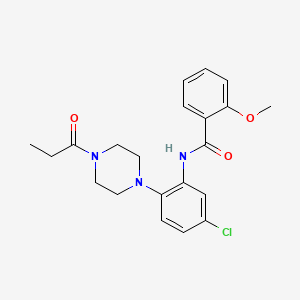 molecular formula C21H24ClN3O3 B4173267 N-[5-chloro-2-(4-propanoylpiperazin-1-yl)phenyl]-2-methoxybenzamide 