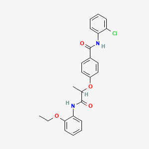 molecular formula C24H23ClN2O4 B4173339 N-(2-chlorophenyl)-4-[1-(2-ethoxyanilino)-1-oxopropan-2-yl]oxybenzamide 