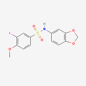 molecular formula C14H12INO5S B4173553 N-(1,3-benzodioxol-5-yl)-3-iodo-4-methoxybenzenesulfonamide 