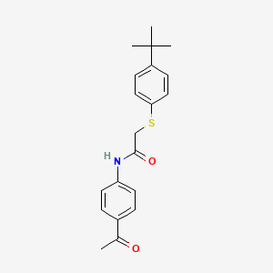 molecular formula C20H23NO2S B4173671 N-(4-acetylphenyl)-2-[(4-tert-butylphenyl)sulfanyl]acetamide 
