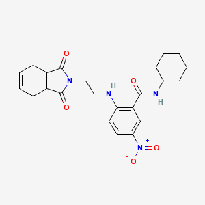molecular formula C23H28N4O5 B4173695 N-cyclohexyl-2-[2-(1,3-dioxo-3a,4,7,7a-tetrahydroisoindol-2-yl)ethylamino]-5-nitrobenzamide 