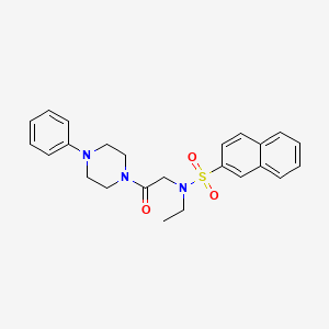 molecular formula C24H27N3O3S B4173761 N-ethyl-N-[2-oxo-2-(4-phenylpiperazin-1-yl)ethyl]naphthalene-2-sulfonamide 