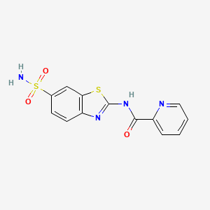 molecular formula C13H10N4O3S2 B4173767 N-(6-sulfamoyl-1,3-benzothiazol-2-yl)pyridine-2-carboxamide 