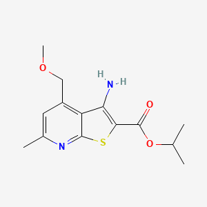 molecular formula C14H18N2O3S B4173875 Propan-2-yl 3-amino-4-(methoxymethyl)-6-methylthieno[2,3-b]pyridine-2-carboxylate 
