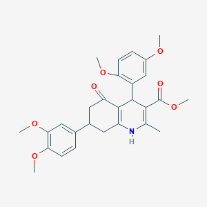 molecular formula C28H31NO7 B417392 Methyl 4-(2,5-dimethoxyphenyl)-7-(3,4-dimethoxyphenyl)-2-methyl-5-oxo-1,4,5,6,7,8-hexahydroquinoline-3-carboxylate 