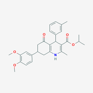 molecular formula C29H33NO5 B417402 Propan-2-yl 7-(3,4-dimethoxyphenyl)-2-methyl-4-(3-methylphenyl)-5-oxo-1,4,5,6,7,8-hexahydroquinoline-3-carboxylate 