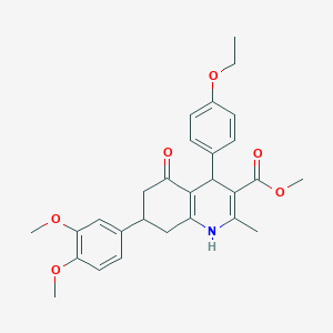 molecular formula C28H31NO6 B417403 Methyl 7-(3,4-dimethoxyphenyl)-4-(4-ethoxyphenyl)-2-methyl-5-oxo-1,4,5,6,7,8-hexahydroquinoline-3-carboxylate 