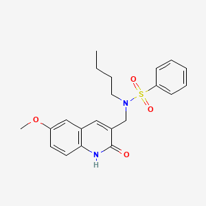 molecular formula C21H24N2O4S B4174060 N-butyl-N-[(2-hydroxy-6-methoxyquinolin-3-yl)methyl]benzenesulfonamide 