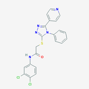 molecular formula C21H15Cl2N5OS B417426 N-(3,4-dichlorophenyl)-2-{[4-phenyl-5-(pyridin-4-yl)-4H-1,2,4-triazol-3-yl]sulfanyl}acetamide 