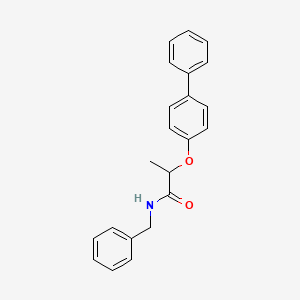 molecular formula C22H21NO2 B4174278 N-benzyl-2-(4-phenylphenoxy)propanamide 