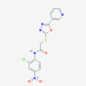molecular formula C15H10ClN5O4S B417433 N-(2-chloro-4-nitrophenyl)-2-[(5-pyridin-3-yl-1,3,4-oxadiazol-2-yl)sulfanyl]acetamide 