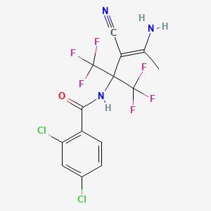 molecular formula C14H9Cl2F6N3O B4174413 N-[(3Z)-3-(1-AMINOETHYLIDENE)-3-CYANO-1,1,1-TRIFLUORO-2-(TRIFLUOROMETHYL)PROPAN-2-YL]-2,4-DICHLOROBENZAMIDE 
