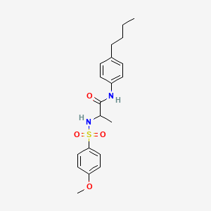 molecular formula C20H26N2O4S B4174419 N-(4-butylphenyl)-N~2~-[(4-methoxyphenyl)sulfonyl]alaninamide 