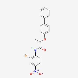 molecular formula C21H17BrN2O4 B4174485 N-(2-bromo-4-nitrophenyl)-2-(4-phenylphenoxy)propanamide 