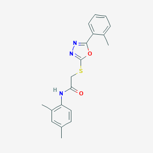 molecular formula C19H19N3O2S B417455 N-(2,4-dimethylphenyl)-2-[[5-(2-methylphenyl)-1,3,4-oxadiazol-2-yl]sulfanyl]acetamide 
