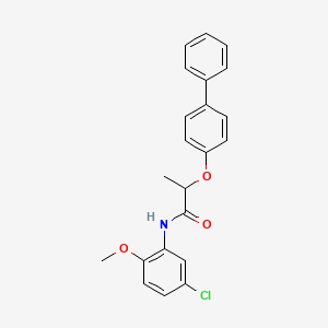 molecular formula C22H20ClNO3 B4174595 N-(5-chloro-2-methoxyphenyl)-2-(4-phenylphenoxy)propanamide 