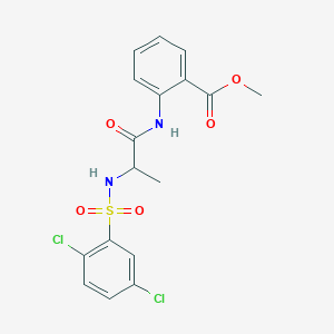 molecular formula C17H16Cl2N2O5S B4174623 Methyl 2-[2-[(2,5-dichlorophenyl)sulfonylamino]propanoylamino]benzoate 