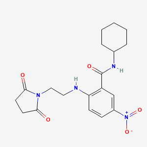 molecular formula C19H24N4O5 B4174698 N-cyclohexyl-2-[2-(2,5-dioxopyrrolidin-1-yl)ethylamino]-5-nitrobenzamide 