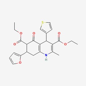 molecular formula C24H25NO6S B4174726 diethyl 7-(furan-2-yl)-2-methyl-5-oxo-4-thiophen-3-yl-4,6,7,8-tetrahydro-1H-quinoline-3,6-dicarboxylate 
