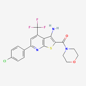 molecular formula C19H15ClF3N3O2S B4174757 [3-Amino-6-(4-chlorophenyl)-4-(trifluoromethyl)thieno[2,3-b]pyridin-2-yl]-morpholin-4-ylmethanone 