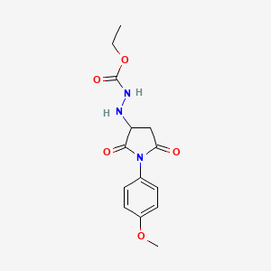 molecular formula C14H17N3O5 B4174971 Ethyl 2-[1-(4-methoxyphenyl)-2,5-dioxopyrrolidin-3-yl]hydrazinecarboxylate 