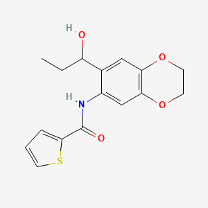 molecular formula C16H17NO4S B4175023 N-[7-(1-hydroxypropyl)-2,3-dihydro-1,4-benzodioxin-6-yl]thiophene-2-carboxamide 