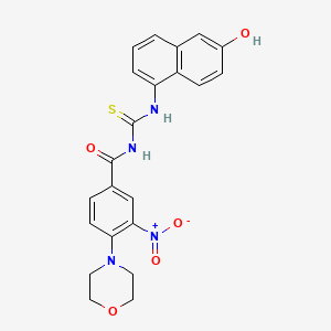 molecular formula C22H20N4O5S B4175039 N-[(6-hydroxynaphthalen-1-yl)carbamothioyl]-4-(morpholin-4-yl)-3-nitrobenzamide 