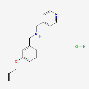 molecular formula C16H19ClN2O B4175049 N-[(3-prop-2-enoxyphenyl)methyl]-1-pyridin-4-ylmethanamine;hydrochloride 