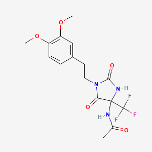 molecular formula C16H18F3N3O5 B4175121 N-{1-[2-(3,4-DIMETHOXYPHENYL)ETHYL]-2,5-DIOXO-4-(TRIFLUOROMETHYL)IMIDAZOLIDIN-4-YL}ACETAMIDE 