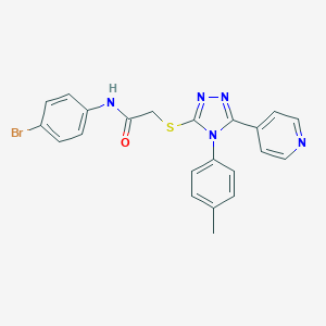molecular formula C22H18BrN5OS B417513 N-(4-bromophenyl)-2-{[4-(4-methylphenyl)-5-(pyridin-4-yl)-4H-1,2,4-triazol-3-yl]sulfanyl}acetamide CAS No. 338426-08-7