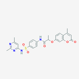 molecular formula C25H24N4O6S B4175183 N-[4-[(2,6-dimethylpyrimidin-4-yl)sulfamoyl]phenyl]-2-(4-methyl-2-oxochromen-7-yl)oxypropanamide 