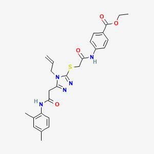 molecular formula C26H29N5O4S B4175206 ethyl 4-[({[5-{2-[(2,4-dimethylphenyl)amino]-2-oxoethyl}-4-(prop-2-en-1-yl)-4H-1,2,4-triazol-3-yl]sulfanyl}acetyl)amino]benzoate 