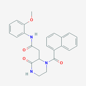 molecular formula C24H23N3O4 B4175255 N-(2-methoxyphenyl)-2-[1-(naphthalen-1-ylcarbonyl)-3-oxopiperazin-2-yl]acetamide 