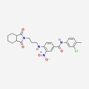 molecular formula C25H27ClN4O5 B4175386 N-(3-chloro-4-methylphenyl)-4-[3-(1,3-dioxo-3a,4,5,6,7,7a-hexahydroisoindol-2-yl)propylamino]-3-nitrobenzamide 