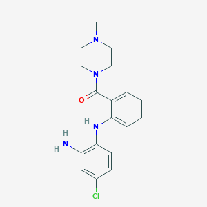 molecular formula C18H21ClN4O B041754 哌嗪，1-[2-[(2-氨基-4-氯苯基)氨基]苯甲酰]-4-甲基- CAS No. 65514-71-8