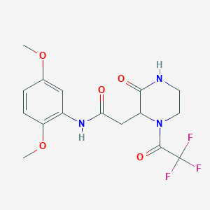 molecular formula C16H18F3N3O5 B4175400 N-(2,5-dimethoxyphenyl)-2-[3-oxo-1-(trifluoroacetyl)piperazin-2-yl]acetamide 