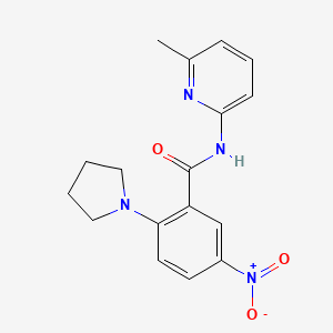 molecular formula C17H18N4O3 B4175489 N-(6-methylpyridin-2-yl)-5-nitro-2-pyrrolidin-1-ylbenzamide 
