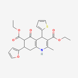 molecular formula C24H25NO6S B4175767 diethyl 7-(furan-2-yl)-2-methyl-5-oxo-4-thiophen-2-yl-4,6,7,8-tetrahydro-1H-quinoline-3,6-dicarboxylate 