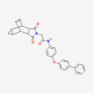 molecular formula C31H26N2O4 B4175836 N-[4-(biphenyl-4-yloxy)phenyl]-2-(1,3-dioxooctahydro-4,6-ethenocyclopropa[f]isoindol-2(1H)-yl)acetamide 