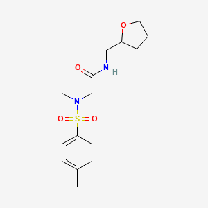 molecular formula C16H24N2O4S B4175923 N~2~-ethyl-N~2~-[(4-methylphenyl)sulfonyl]-N-(tetrahydrofuran-2-ylmethyl)glycinamide 
