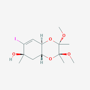 molecular formula C13H21IO5 B041760 (2S,3S,4aR,6R,8aR)-2,3,4a,5,6,8a-Hexahydro-7-iodo-2,3-dimethoxy-2,3,6-trimethyl-1,4-benzodioxin-6-ol CAS No. 888723-97-5