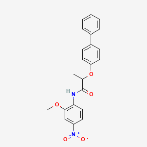 molecular formula C22H20N2O5 B4176011 N-(2-methoxy-4-nitrophenyl)-2-(4-phenylphenoxy)propanamide 