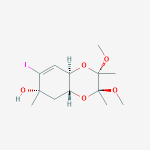 molecular formula C13H21IO5 B041761 (2S,3S,4aR,6S,8aR)-2,3,4a,5,6,8a-Hexahydro-7-iodo-2,3-dimethoxy-2,3,6-trimethyl-1,4-benzodioxin-6-ol CAS No. 888723-91-9