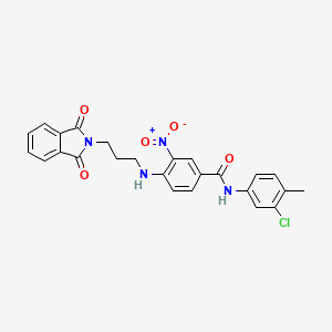 molecular formula C25H21ClN4O5 B4176144 N-(3-chloro-4-methylphenyl)-4-[3-(1,3-dioxoisoindol-2-yl)propylamino]-3-nitrobenzamide 
